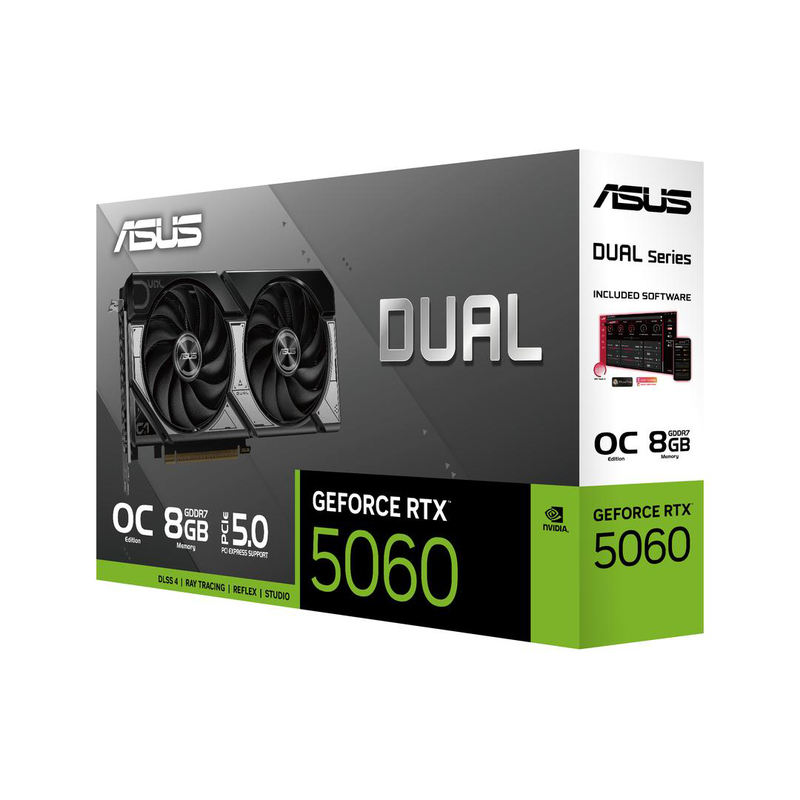 Asus dual geforce RTX 5060 oc edition 8GB gddr7 graphics card, , medium-null