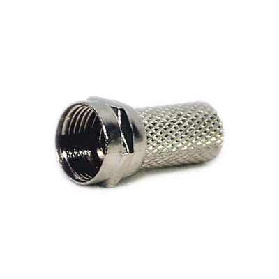 F connector silver metal for TV, Silver, medium