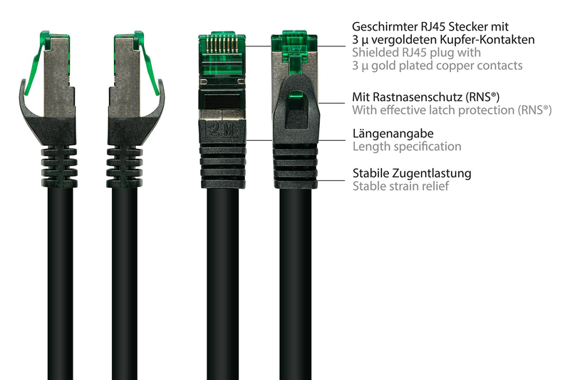 Alcasa 8062-h030s / 3 m / cat6a / s/ftp (s-stp) / rj-45 / rj-45, , medium-null