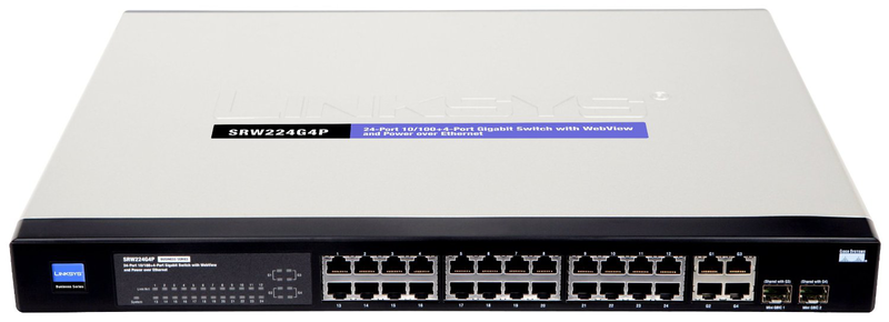 Linksys srw224g4p 24-port 10/100 poe + 4-port gigabit managed switch, , medium-null