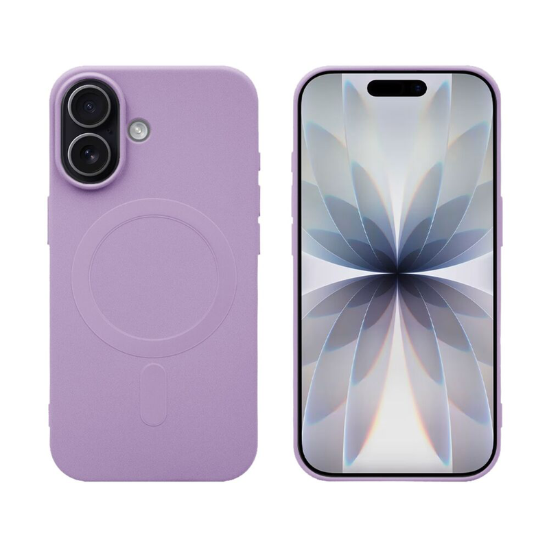 iPhone 17 MagSafe silicone case & full face glass purple-null
