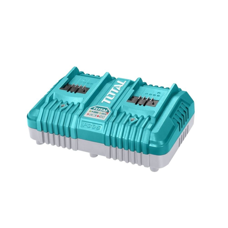 Product image: Total επαγγελματικός ταχυφορτιστής διπλής θύρας 4a για μπαταρίες 20v li-ion (tcli2034e), , medium-null