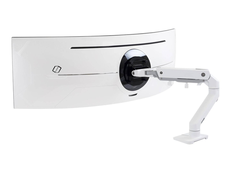 Ergotron hx desk monitor arm with HD pivot 45-647-216 for ultrawide curved displays up to 49 inch white-null