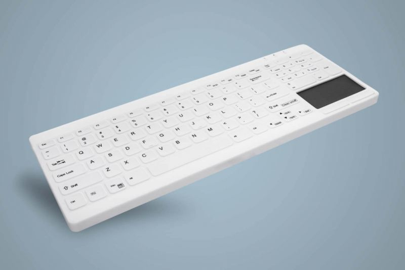 Cherry hygiene compact ultraflat touchpad keyboard with numpad fully sealed watertight USB white - hygiene compact ultraflat touchpad keyboard with numpad fully sealed watertight USB white, , medium-null