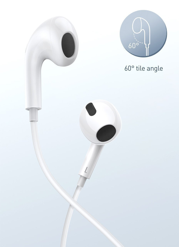 Baseus headphones in ear wired 3.5mm h17 white, , medium-null