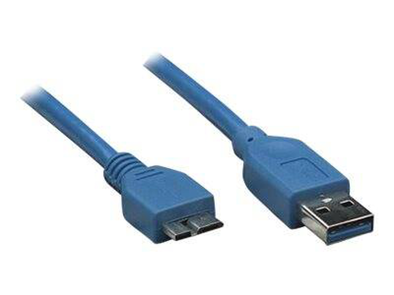 Techly icoc mUSB3-a-020 / USB cable / micro-USB type b (m) to USB type a (m) / USB 3.0 / 300 v / 2 m / booted, molded / blue-null