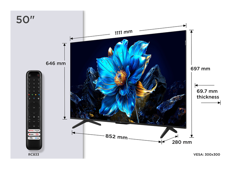 Tcl smart TV 50" 4k QLED p7k-null
