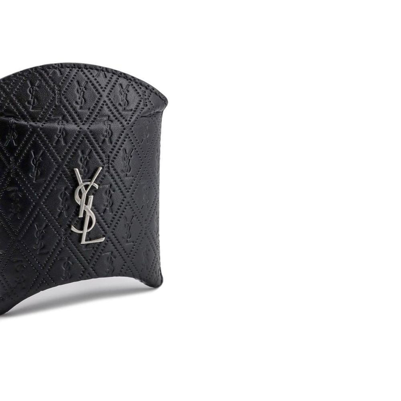 Black calfskin Airpod holder-null
