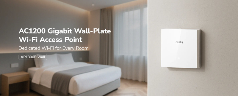Cudy access point wall-plate ac1200 dual band Wi-Fi 5 86mm ap1300e, , medium-null