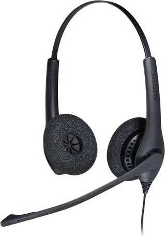 Jabra biz 1500 duo USB stereo headset noise cancelling mic HD voice peakstop in-line controls black 1559-0159-null