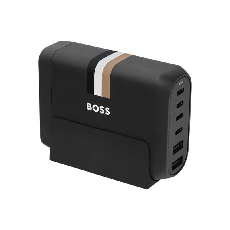 Hugo Boss multi plug USB iconic black, , medium-null