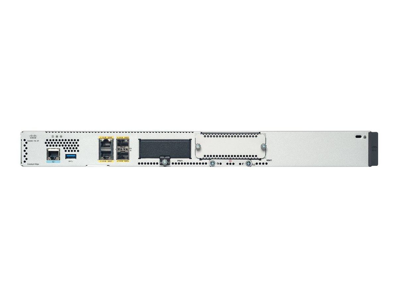 Cisco catalyst 8200l-1n-4t edge platform router 1u rackmount 4x 1GBe wan/lan 4GB dram 8GB flash cisco ios xe sd-wan-null