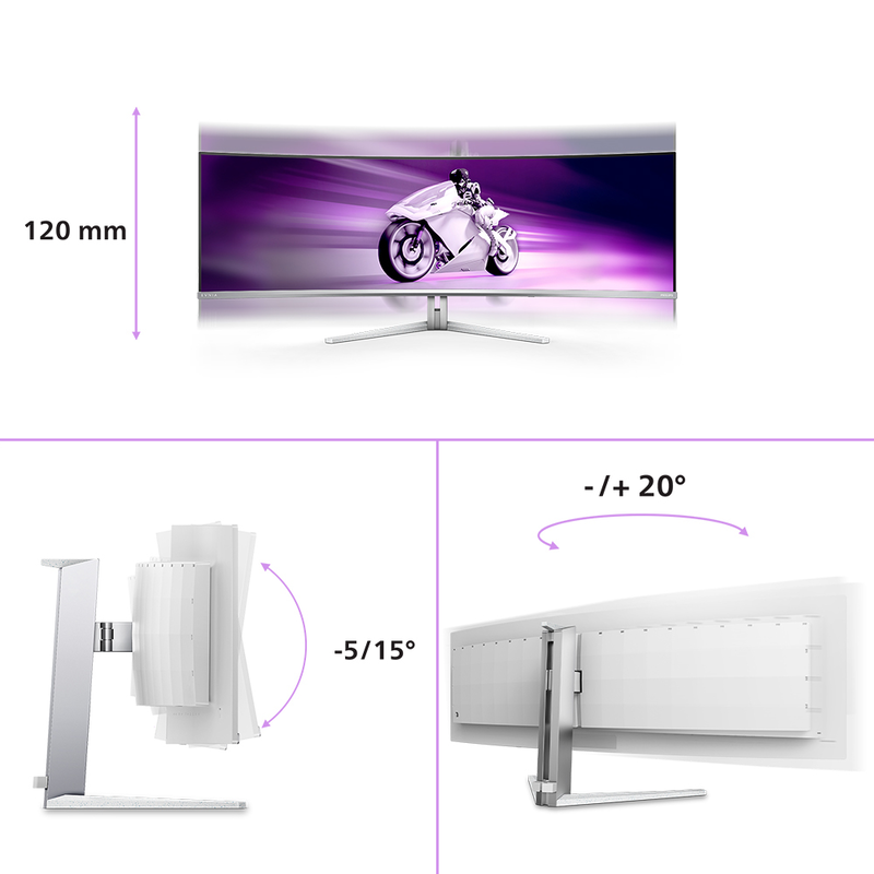 Philips evnia 49m2c8600 49" monitor qd OLED curved 144hz g-sync/freesync 5120x1440, , medium-null