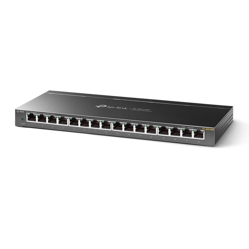 Tp-link tl-sg116e 16-port gigabit easy smart managed switch metal vlan qos desktop rackmount-null