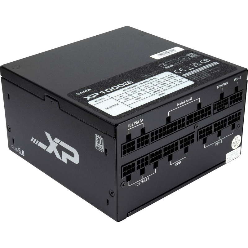 Inter-tech sama xph-1000a 1000w atx 3.0 fully modular power supply 80 plus platinum pcie 5.0 12vhpwr black-null