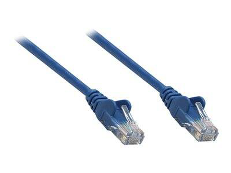 Intellinet network cable cat5e utp | rj45 male to rj45 male | 0.5 m | blue | gold plated contacts | snag free boots | strain relief-null