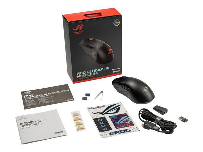 Asus rog gladius III wired gaming mouse 90mp0270-bmua00 19k dpi ergonomic hot-swap rgb black-null