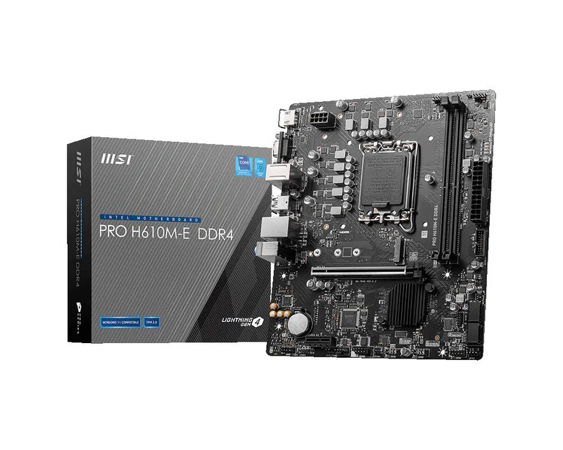 Msi pro h610m-e ddr4 motherboard | micro atx | lga1700 | intel h610 | ddr4, , medium-null