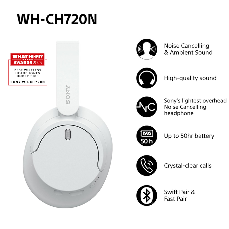 Sony wh-ch720n on ear &alpha;&sigma;ύ&rho;&mu;&alpha;&tau;&alpha; &alpha;&kappa;&omicron;&upsilon;&sigma;&tau;&iota;&kappa;ά bluetooth &mu;&epsilon; 35 ώ&rho;&epsilon;&sigmaf; ά&sigma;&pi;&rho;&alpha;-null