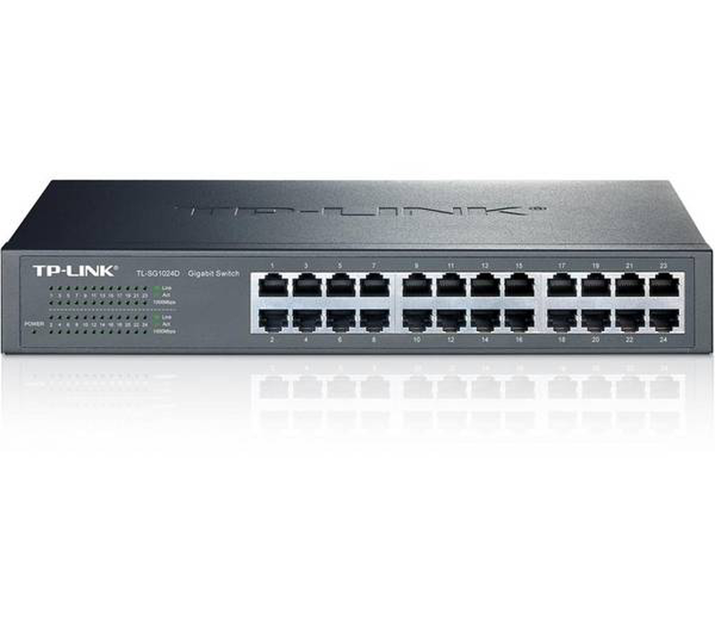 Tp-link tl-sg1024 24-port gigabit unmanaged rackmount switch steel case internal power supply-null