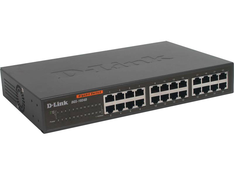 D-link dgs-1024d 24-port gigabit unmanaged desktop rackmount switch metal plug and play black-null