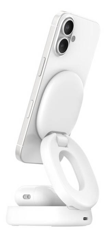 Belkin boostcharge / wireless charging stand / 2-in-1, qi2, magnetic, foldable + ac power adapter / 15 watt / white, , medium-null