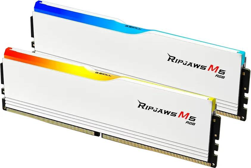 G.skill ripjaws m5 rgb white dimm kit 32GB, ddr5-6000, cl30-40-40-96, on-die ecc-null