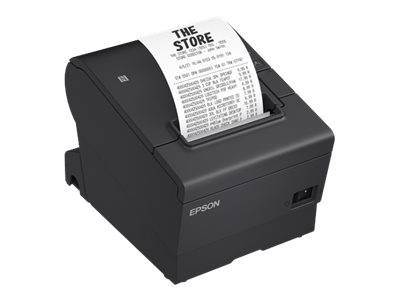 Epson tm t88vii (112) / receipt printer / thermal line / roll (7.95 cm) / 180 x 180 dpi / up to 500 mm/sec / USB 2.0, lan, serial, USB 2.0 host / cutter / black, , medium