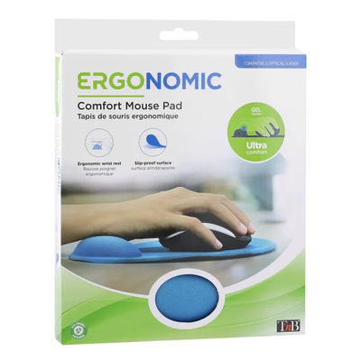 Tnb ergonomic mouse pad with wrist-rest light blue, , medium