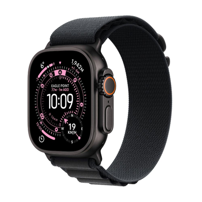 Apple watch ultra 3 GPS + cellular 1.9" black titanium case with black alpine loop - m, Titanium Black, medium