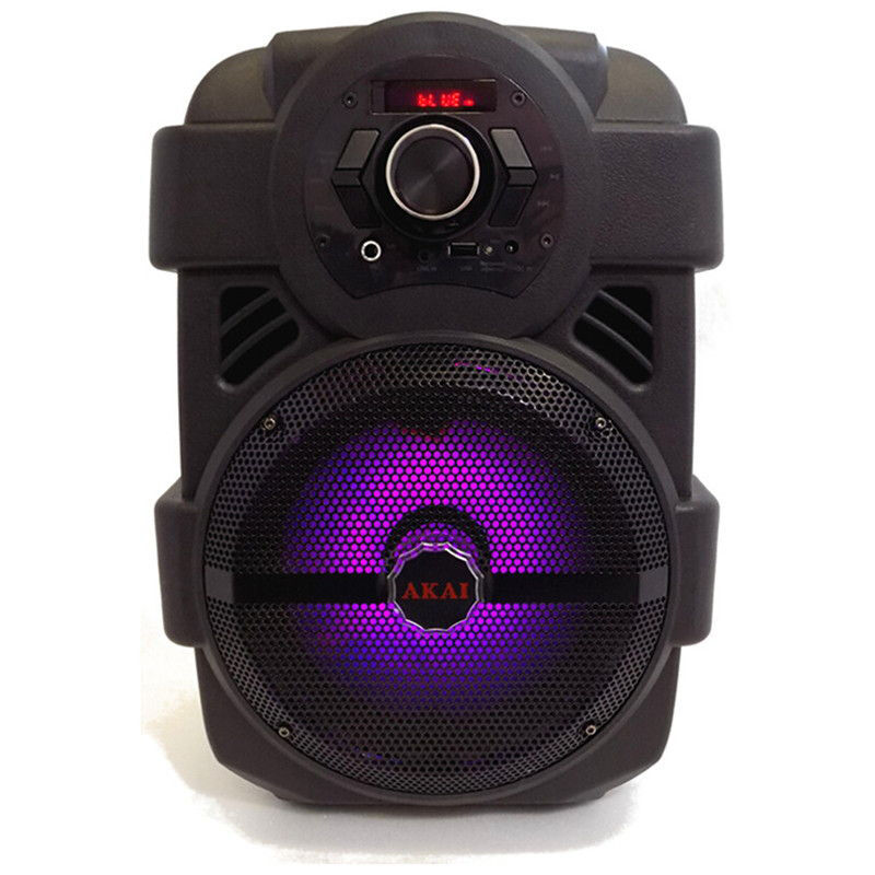 "akai abts-808l  portable bluetooth speaker with led and microphone &ndash; 10w"-null