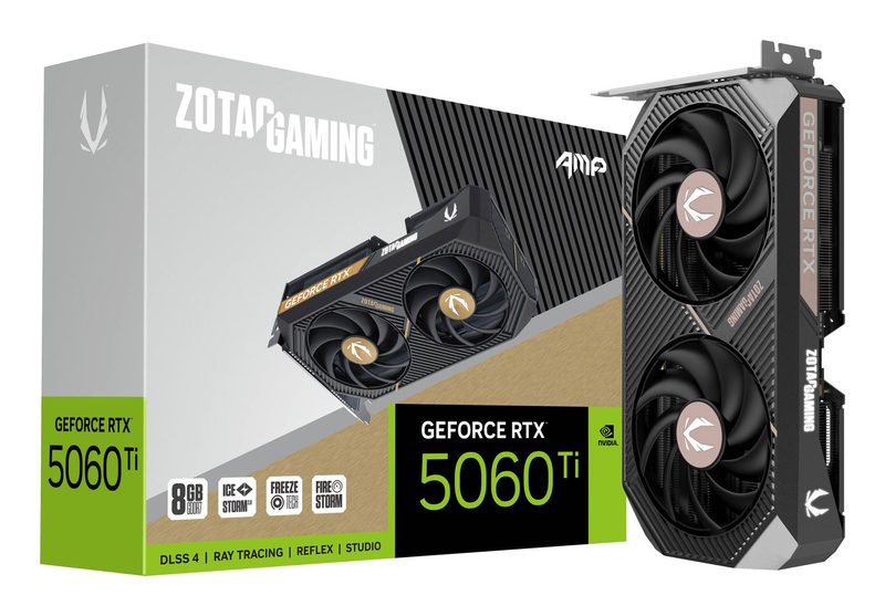 Zotac gaming geforce RTX 5060 ti amp 8GB gddr7 graphics card, , medium-null