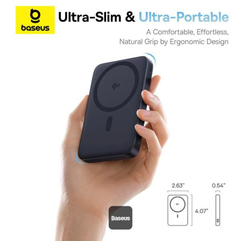 Baseus powerbank wireless 20w 5000mAh 15w qi2+stand picogo, , medium-null