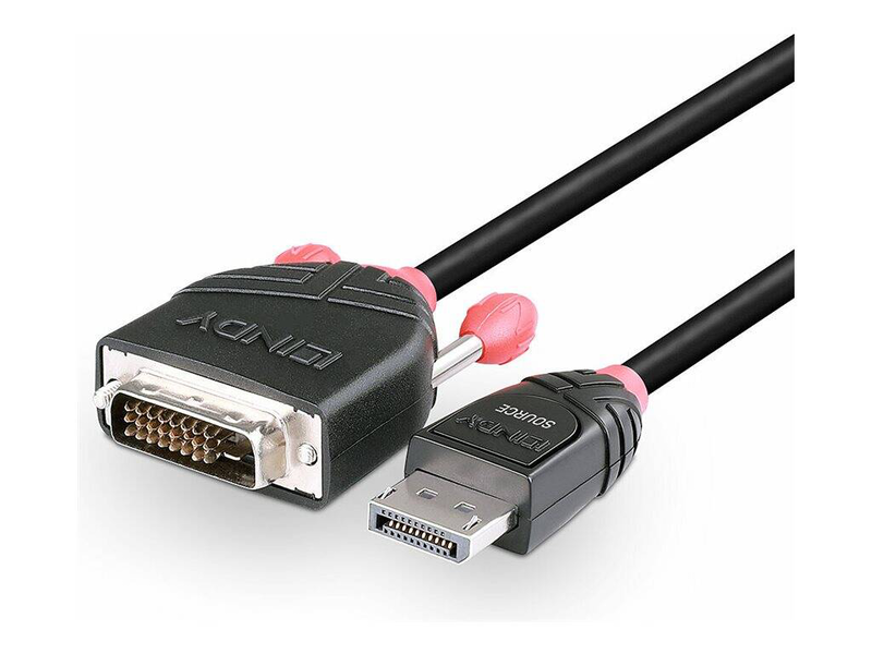Lindy - dvi cable - displayport (m) to dvi-d (m) - 3 m - black-null