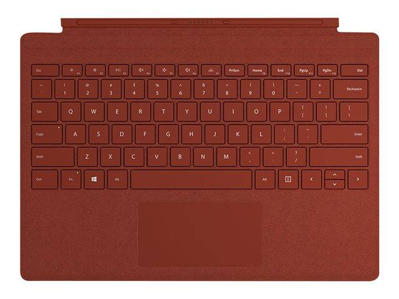 Microsoft surface pro signature type cover / keyboard / with trackpad / backlit / english / poppy red / commercial / for surface pro 7, , medium-null