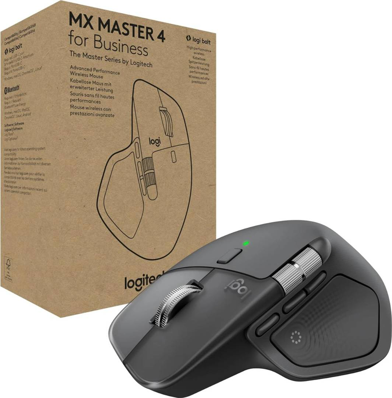 Logitech mx master 4 for business mouse  8 buttons / wireless / bluetooth, 2.4 GHz / logitech logi bolt USB receiver-null