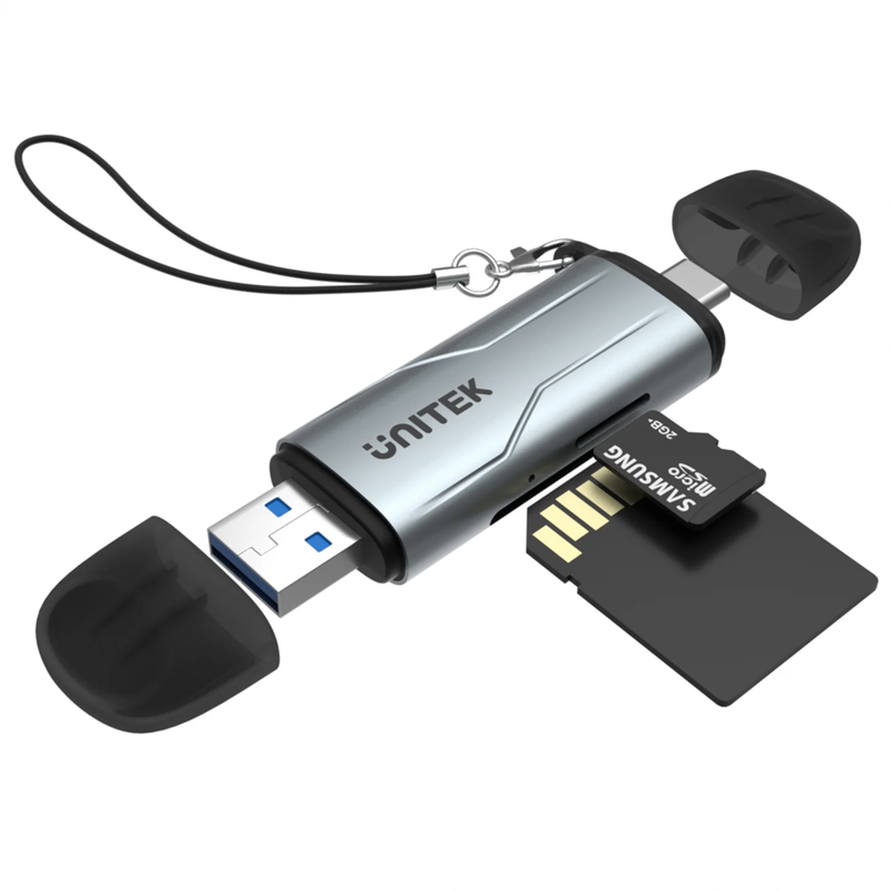 Unitek r1010a card reader USB-a/c 3.0 to micro sd/sd, , medium-null