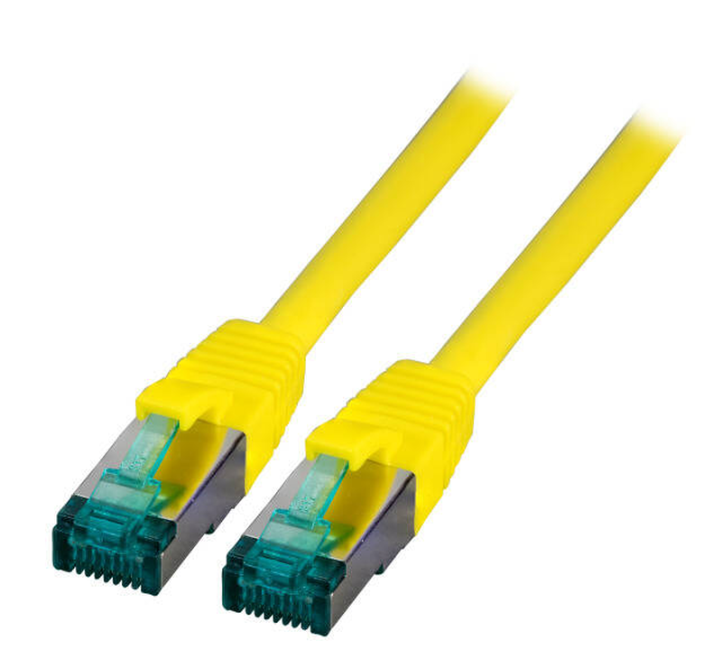 Efb-elektronik / patch cable / rj-45 (m) to rj-45 (m) / 1.5 m / 6 mm / sftp / cat 6a / ieee 802.3af/ieee 802.3at/ieee 802.3bt / halogen-free, molded, snagless, silicone-free / yellow-null