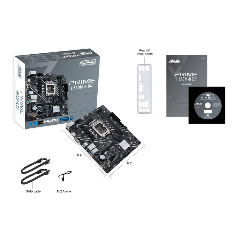 Asus motherboard lga1700 matx ddr4 prime h610m-k ddr4, , medium-null