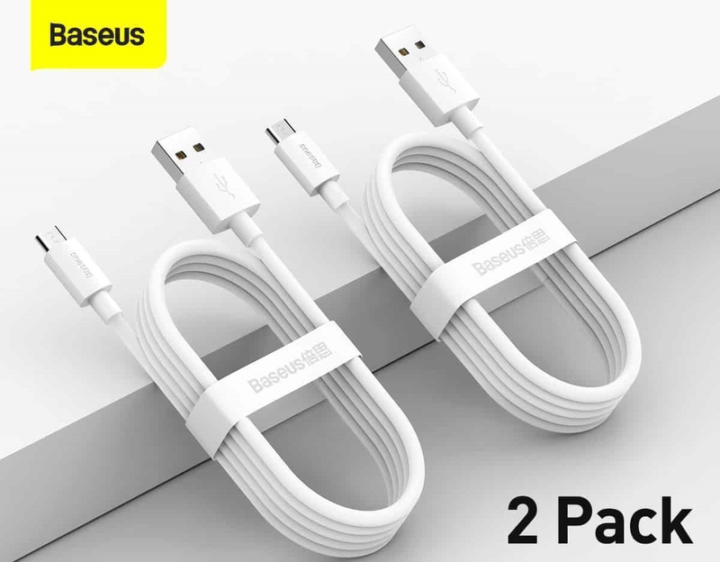 Baseus cable microUSB to USB-a simple wisdom 1.5m white (2pc), , medium-null