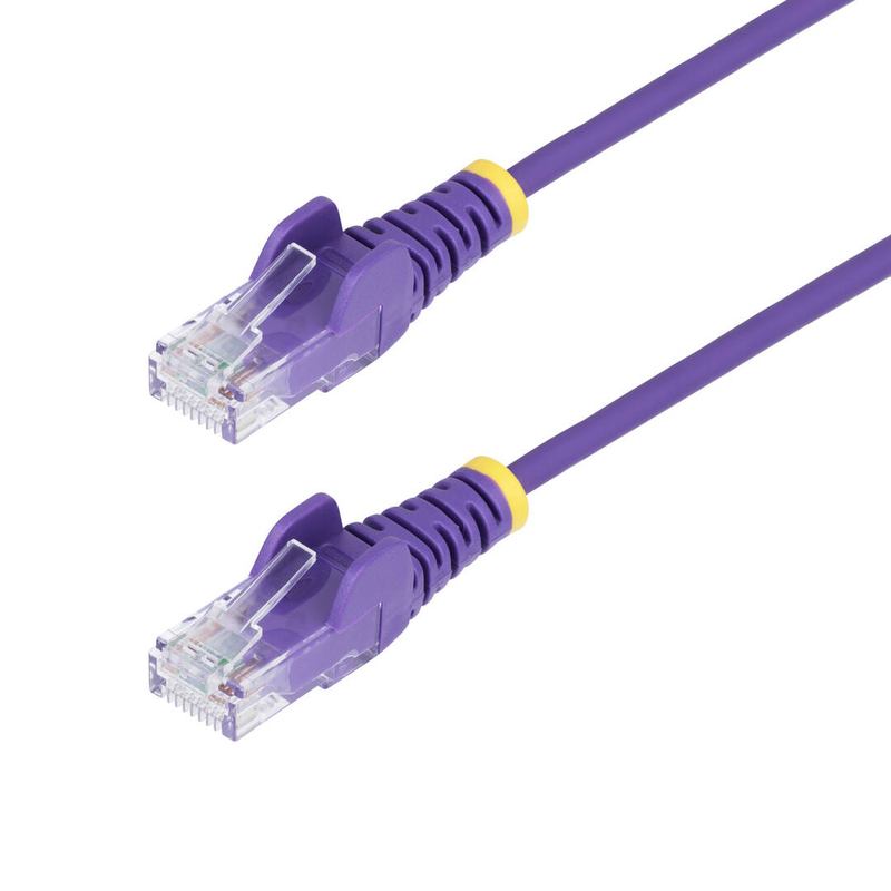 Startech.com 50cm purple slim cat6 ethernet cable, snagless, 28awg, lszh patch cable rj-45 (m) to rj-45 (m) 50 cm / 3.6 mm / utp / cat 5/5e/6 / ieee 802.3bt / halogen-free, snagless / purple-null