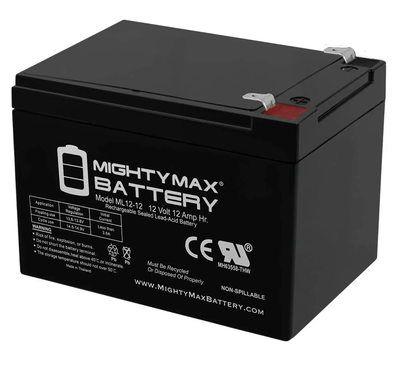 Mighty max 12v 12ah sealed lead acid battery, , medium