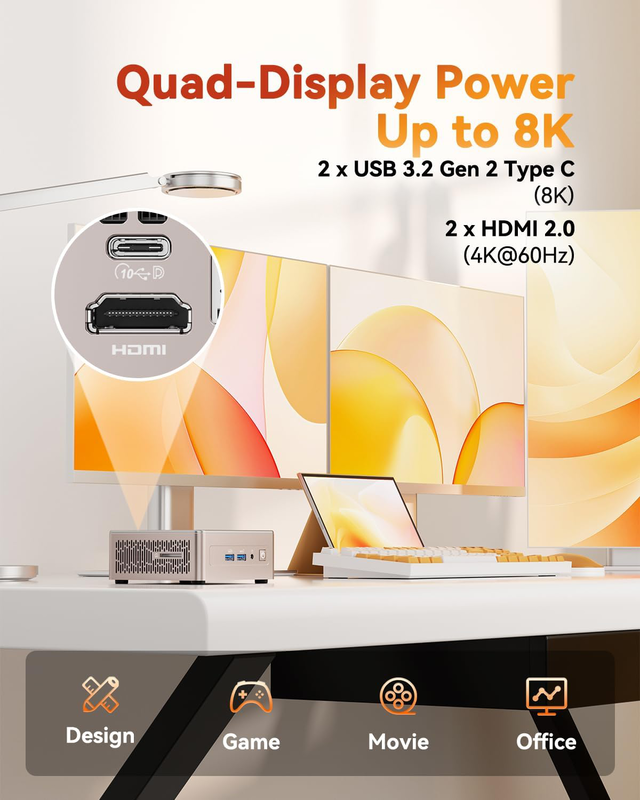 Geekom a5 mini pc ryzen5 7430u 16GB ddr5, 512GB SSD, 2.5GBe, HDMI/USB-c, win11 pro, , medium-null