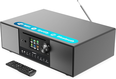 Majority mini hifi 2.1 120w cd/bt/USB/fm/iradio 6” sub quadriga black, , medium