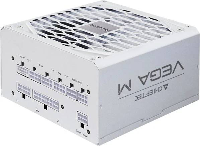 Chieftec vega m ppg-1000-cw 1000w atx 3.1 psu 80+ gold fully modular pcie 5.0 12v-2x6 135mm fan white-null