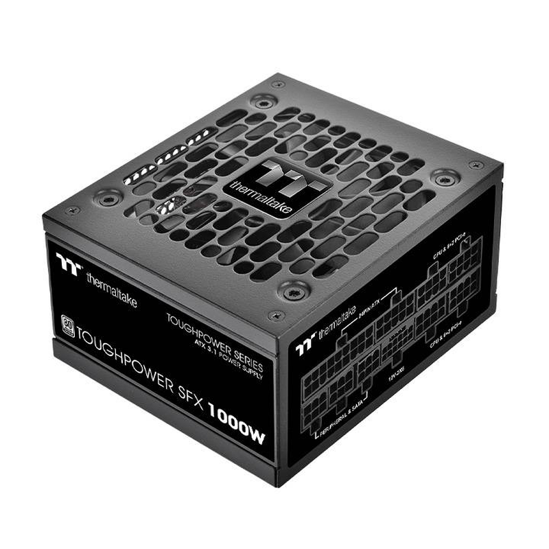 Thermaltake toughpower sfx 1000w sfx psu 80+ platinum atx 3.1 pcie 5.1 fully modular 12v-2x6 black-null
