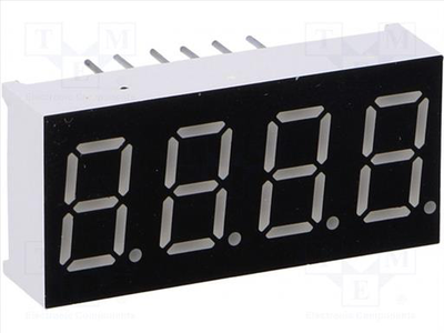 Display led 7-segment 9.14mm 0.36 no.char: 4 green, , medium