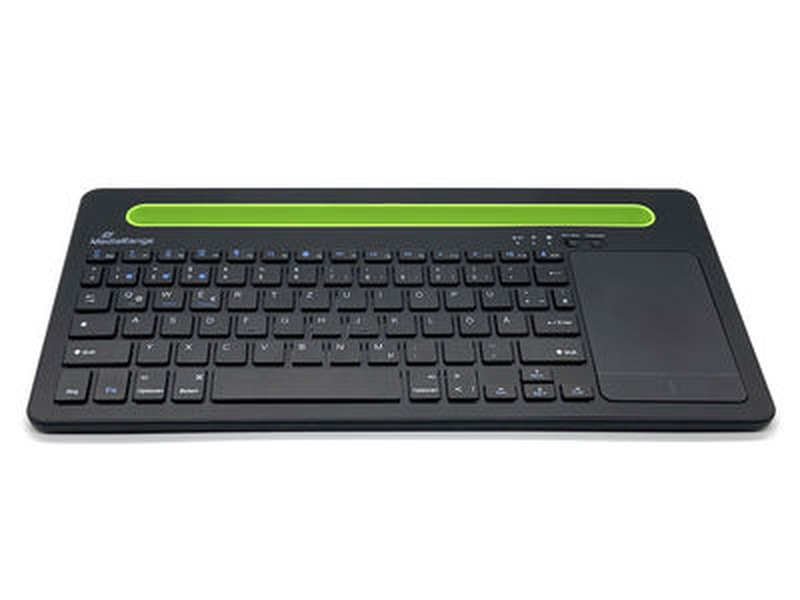 Mediarange compact-sized wireless keyboard and touchpad with integrated holder for mobile devices, , medium-null