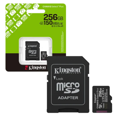 256GB micro sd memory card kingston canvas select plus with adaptor class 10 (sdcs3/256GB), , medium