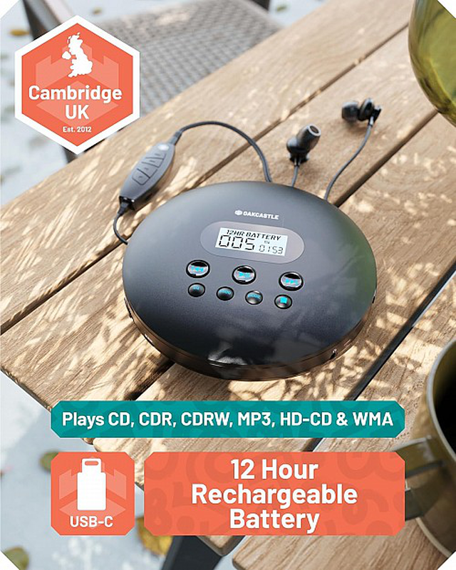 Majority oakcastle cd100 portable cd & bt player rechargeable, , medium image number null